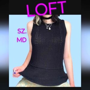 NWOT LOFT Crochet Peplum Tank MD
